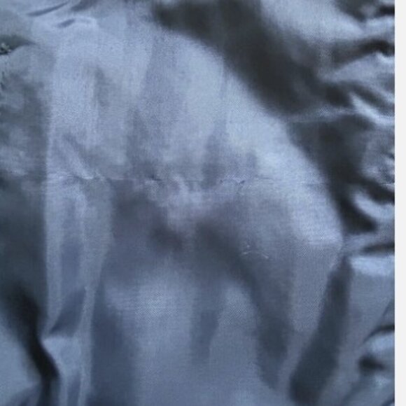 Vintage Navy Blue Bomber Jacket, EMAR Zipper, Quilted Inside Faux Fur Collar - Picture 14 of 16